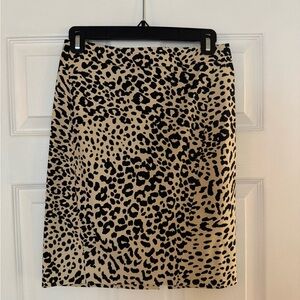 LOFT Black and Cream Patterned Blouse